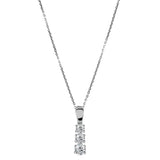 18ct White Gold 0.50ct Diamond Three Stone Pendant with Chain Main