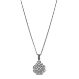 18ct White Gold 0.22ct Diamond Flower Cluster Necklace