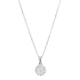 18ct White Gold 0.47ct Round Brilliant Cut Diamond Flower Necklace