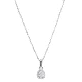 18ct White Gold 0.13ct Round Brilliant Cut Diamond Pear Shape Cluster Necklace