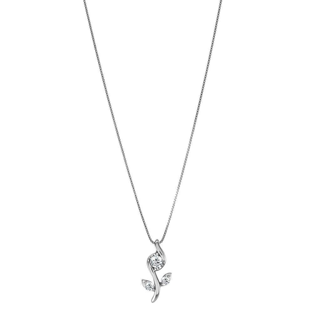 18ct White Gold 0.25ct Diamond Sirena Flower Necklace