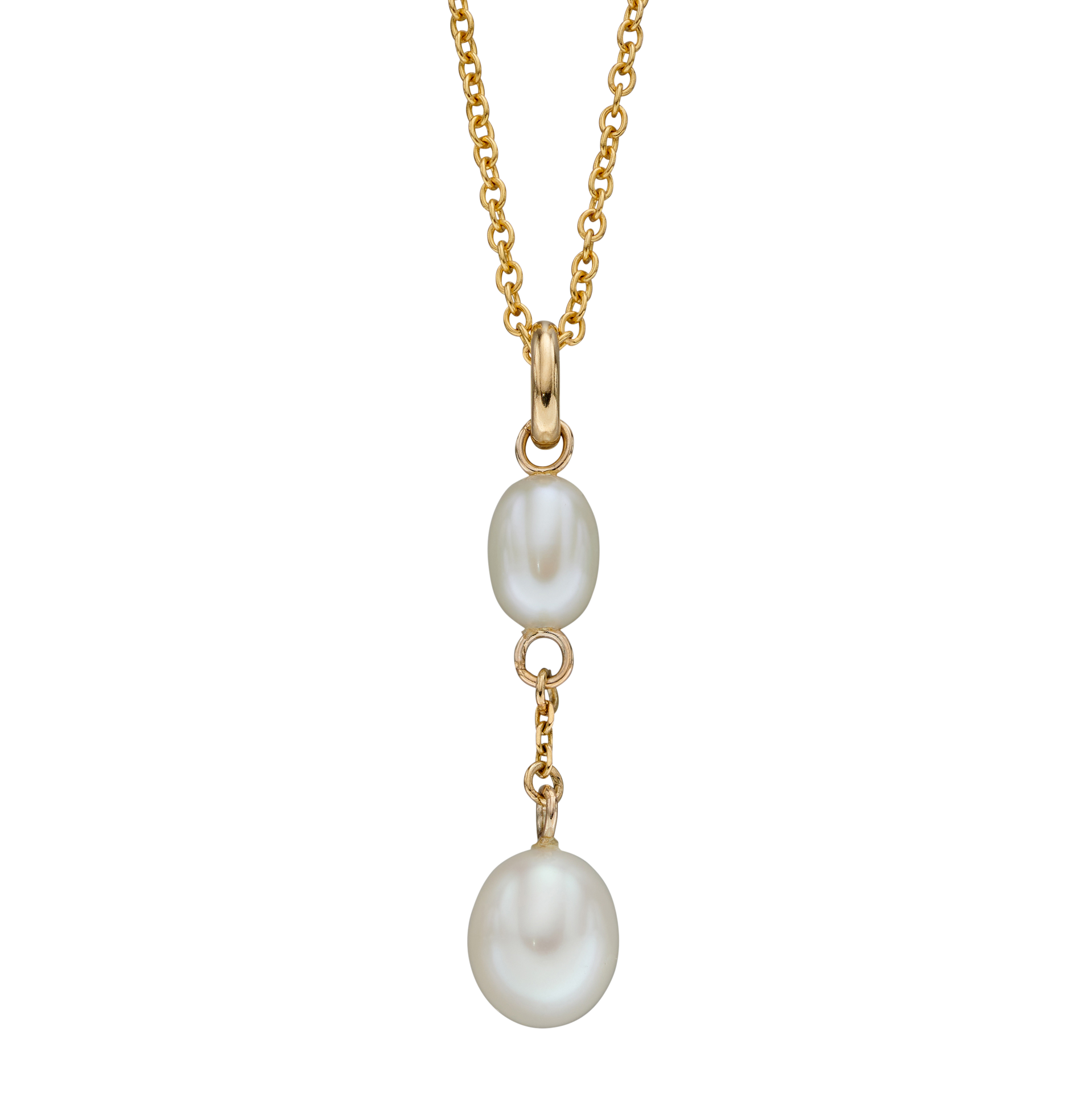 Gold freshwater pearl necklace deals