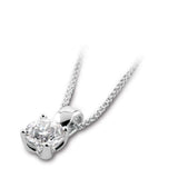 18ct white gold 0.25ct round brilliant cut diamond four claw pendant