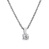 18ct White Gold 0.35ct Round Brilliant Diamond Four Claw Pendant Only