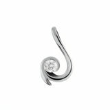 18ct White Gold 0.25ct Round Brilliant Cut Diamond Swirl Pendant Only