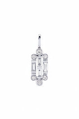 18ct White Gold 0.60ct Baguette And Round Brilliant Cut Diamond Pendant Only