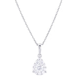 18ct White Gold 0.53ct Pear Shaped Diamond Halo Pendant Only