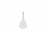 18ct White Gold 0.53ct Pear Shaped Diamond Halo Pendant Only