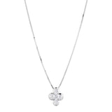 18ct White Gold Clover Drop Bezel Set 0.25ct Diamond Necklace KSI4027WR5J