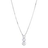 18ct White Gold Trilogy Drop Bezel Set 0.20ct Diamond Necklace KSI3999WR5J