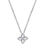 Roberto Coin 18ct White Gold Princess Flower Necklace AR777CL0677