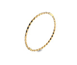 9ct yellow gold solid square twisted hinged bangle