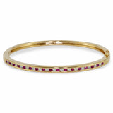 9ct Yellow Gold 0.45ct Diamond & 0.88ct Ruby Hinged Bangle Main