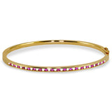 9ct Yellow Gold 0.31ct Diamond 0.35ct Ruby Hinged Bangle Main