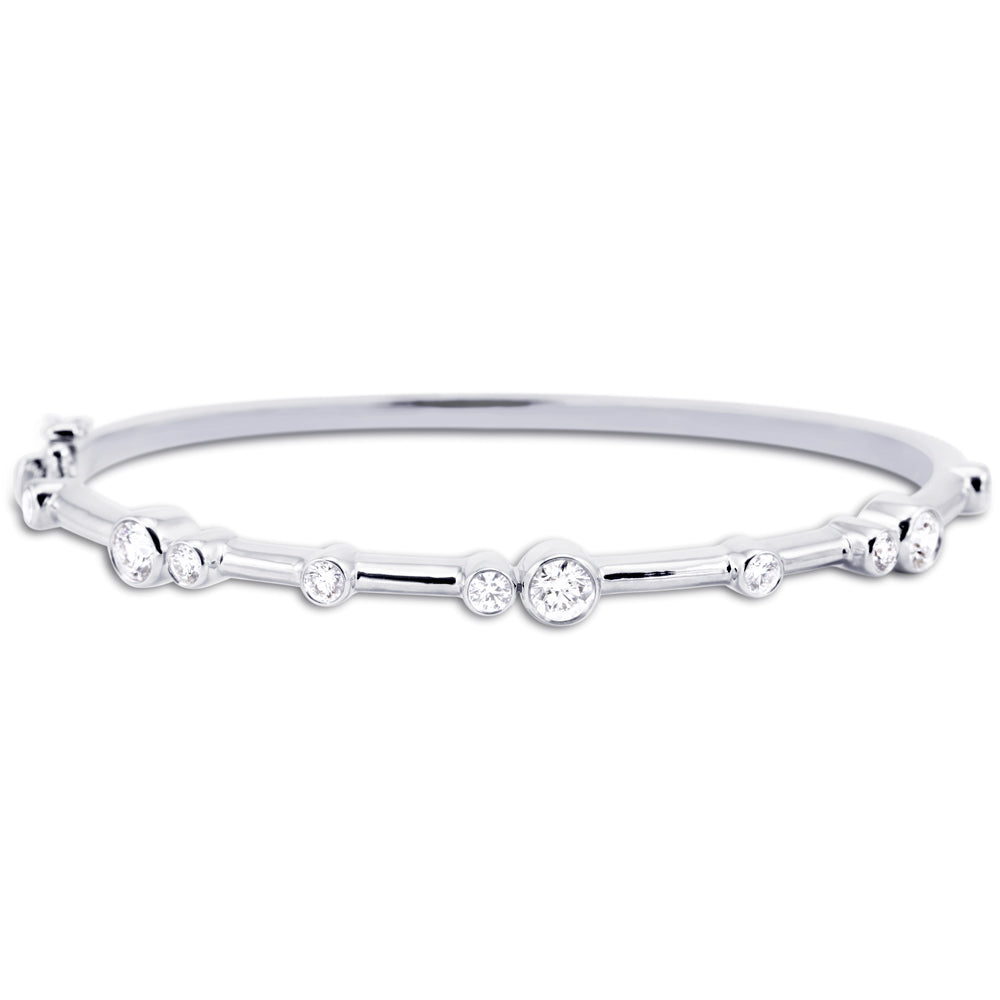 Diamond Hinged Bangle Bracelet In White Gold For Sale At - Foto 9