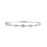 18ct white gold 0.73ct diamond bubble bangle