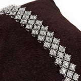 18ct White Gold 4.50ct Three Row Diamond Bracelet Side Closeup
