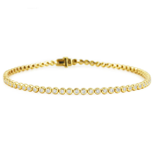 18ct Yellow Gold 1.00ct Diamond Bubble Bracelet