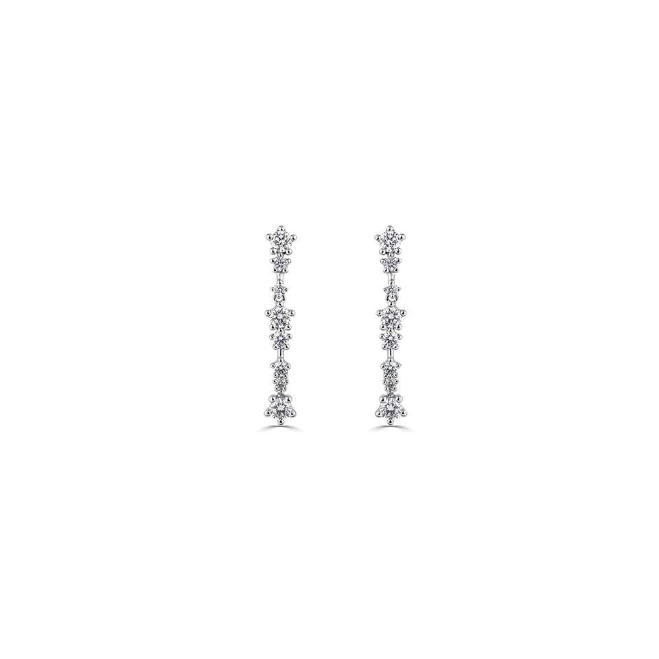 18ct White Gold 0.70ct Diamond Star Drop Earrings