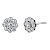 18ct White Gold 0.45ct Diamond Cluster Stud Earrings