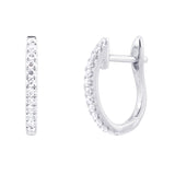 18ct White Gold 0.19ct Diamond Oval Hoops Earrings