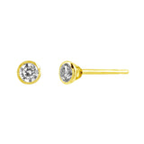 18ct Yellow Gold Bezel Set 0.20ct Diamond Stud Earrings KML1644YR5J