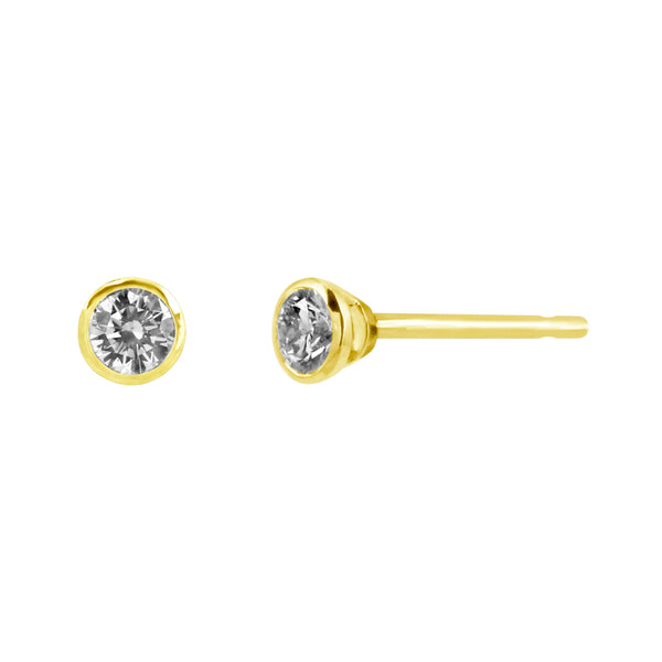 18ct Yellow Gold Bezel Set 0.25ct Diamond Stud Earrings KML1645YR5J