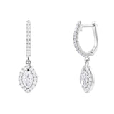 18ct white gold 1.17ct diamond drop hoop earrings