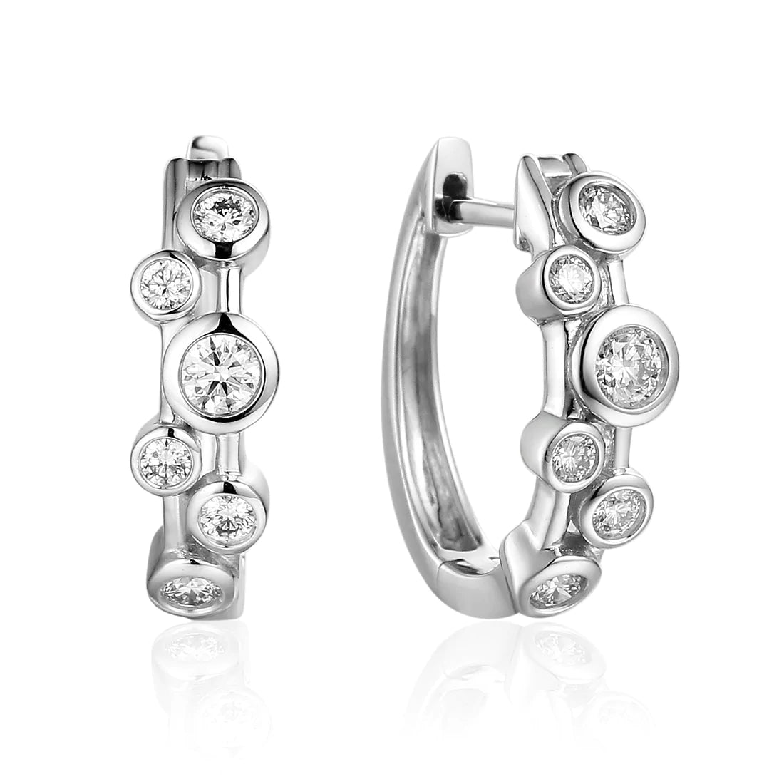 Silver and diamond hoop 2025 earrings