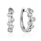 18ct white gold 0.43ct diamond bubble hoop earrings