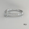 the skye classic platinum emerald cut diamond solitaire engagement ring with diamond set shoulders 360 video