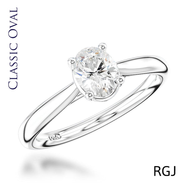 The Classic Platinum Oval Cut Diamond Solitaire Engagement Ring