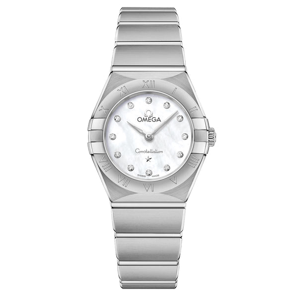 OMEGA Constellation 25mm MOP Dial Diamond Ladies Quartz Watch 13110256055001