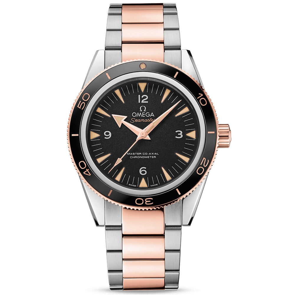 OMEGA Seamaster 300 41mm Black Dial 18ct Rose Gold & Steel Gents Automatic Watch 23320412101001
