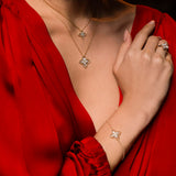 Roberto Coin 18ct Yellow Gold 0.19ct Diamond Princess Flower Bracelet ADR777BR2665 18YWG