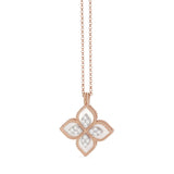 Roberto Coin 18ct Rose Gold Mother Of Pearl Princess Flower Diamond Necklace ADV888CL1837_02 18RW