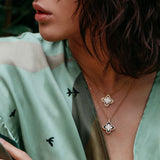 Roberto Coin 18ct Rose Gold Black Jade Princess Flower Diamond Necklace ADV888CL1837 18R