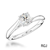 The Capri Platinum Round Brilliant Cut Diamond Solitaire Engagement Ring