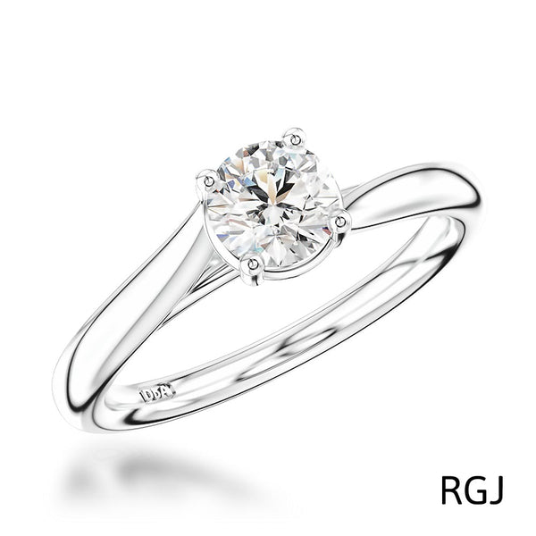 The Capri Platinum Round Brilliant Cut Diamond Solitaire Engagement Ring