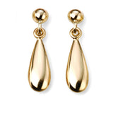 9ct Yellow Gold Teardrop Drop Earrings GE2067
