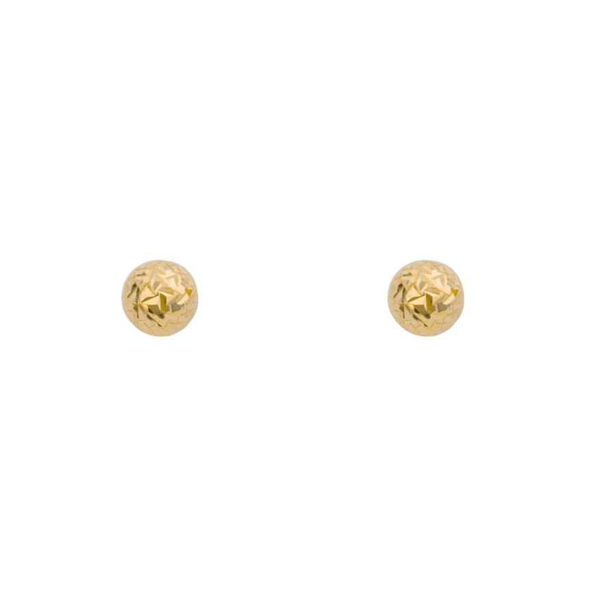 9ct yellow gold textured ball stud earrings