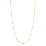 9ct Yellow Gold Freshwater Pearl And Textured Ball Station Necklace GN367W