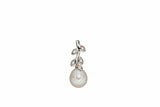9ct White Gold Freshwater Pearl And Diamond Leaf Pendant Only GP2238W