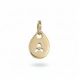 9ct Yellow Gold Initial A Organic Pendant Only With Diamond Detailing GP2309