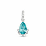 9ct white gold blue apatite and diamond teardrop pendant