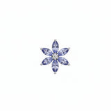 9ct White Gold Tanzanite and Diamond Flower Pendant Only GP781M