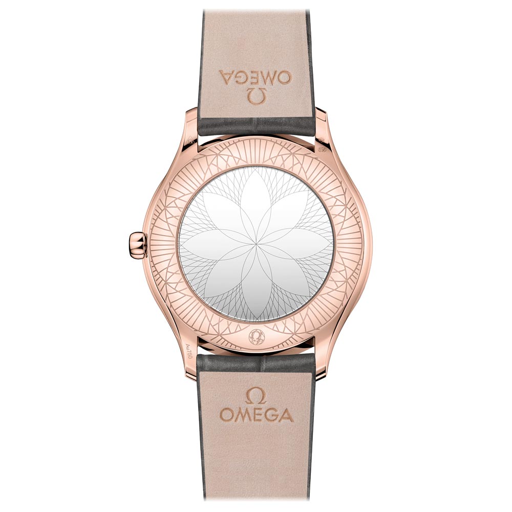 OMEGA De Ville Tresor 36mm Silver Dial 18ct Rose Gold Diamond Ladies Quartz Watch 42858366002001