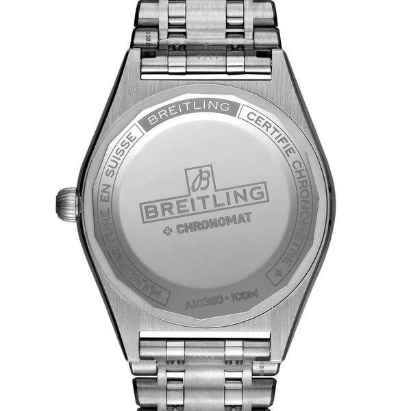 Breitling Chronomat 36mm White Dial Diamond Automatic Ladies Watch A10380591A1A1