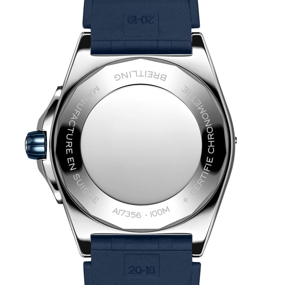 Breitling Super Chronomat 38mm Blue Dial Diamond Automatic Ladies Watch A17356531C1S1