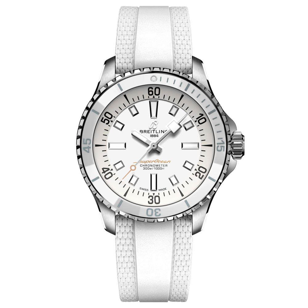 Breitling Superocean 36mm White Dial Automatic Ladies Watch A17377211A